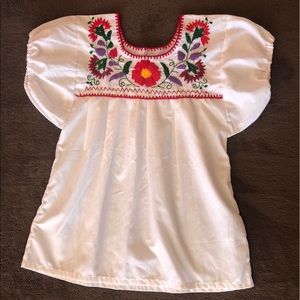 Traditional Mexican embroidered blouse